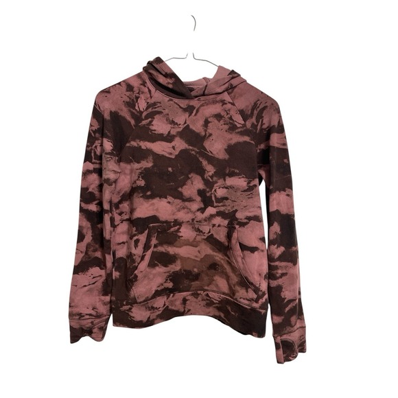 Athleta Girl Tie‎ Dye Hoodie Sweatshirt Pink Brown Pullover Youth L 12 - Picture 9 of 12